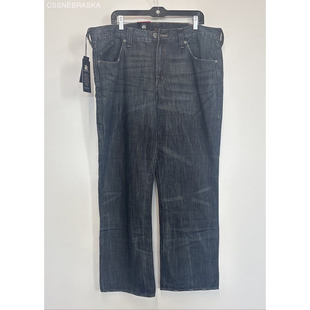 Rock & Republic Blue Men's Straight Denim Jeans Dark Wash - Size 40x30